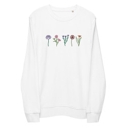 Embroidered Organic Floral Crewneck Sweatshirt