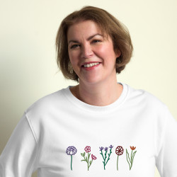 Embroidered Organic Floral Crewneck Sweatshirt