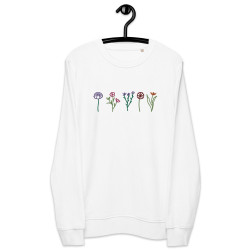 Embroidered Organic Floral Crewneck Sweatshirt