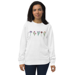 Embroidered Organic Floral Crewneck Sweatshirt